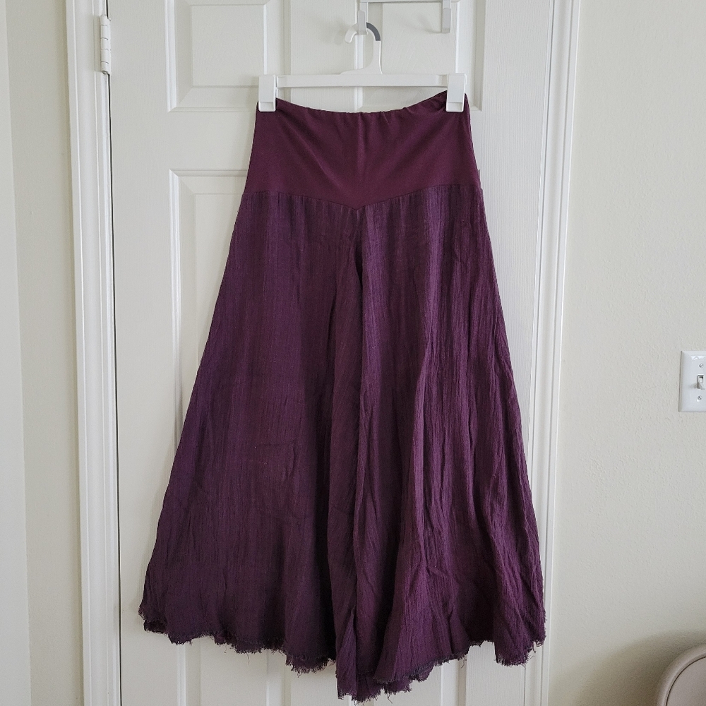 Purple Maternity Wide-Leg Pants